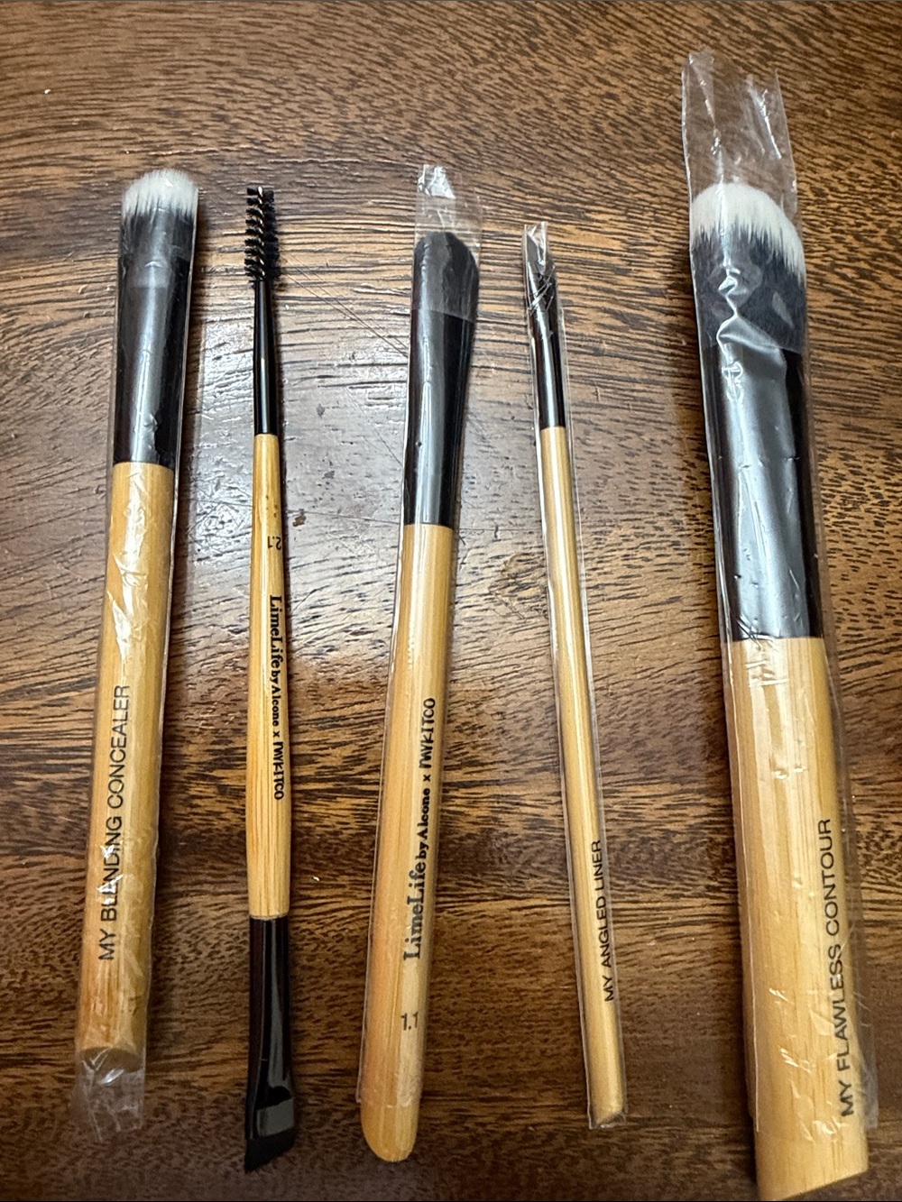 Bamboo Handle Makeup Brush Set by LimitedLuxe - Natural & Black